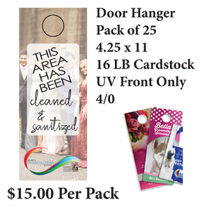 Pack of 25 Door Hangers